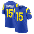 Punc LA.Rams #15 Ty Simpson Player Royal Limited Home Game Stitched Jerseys