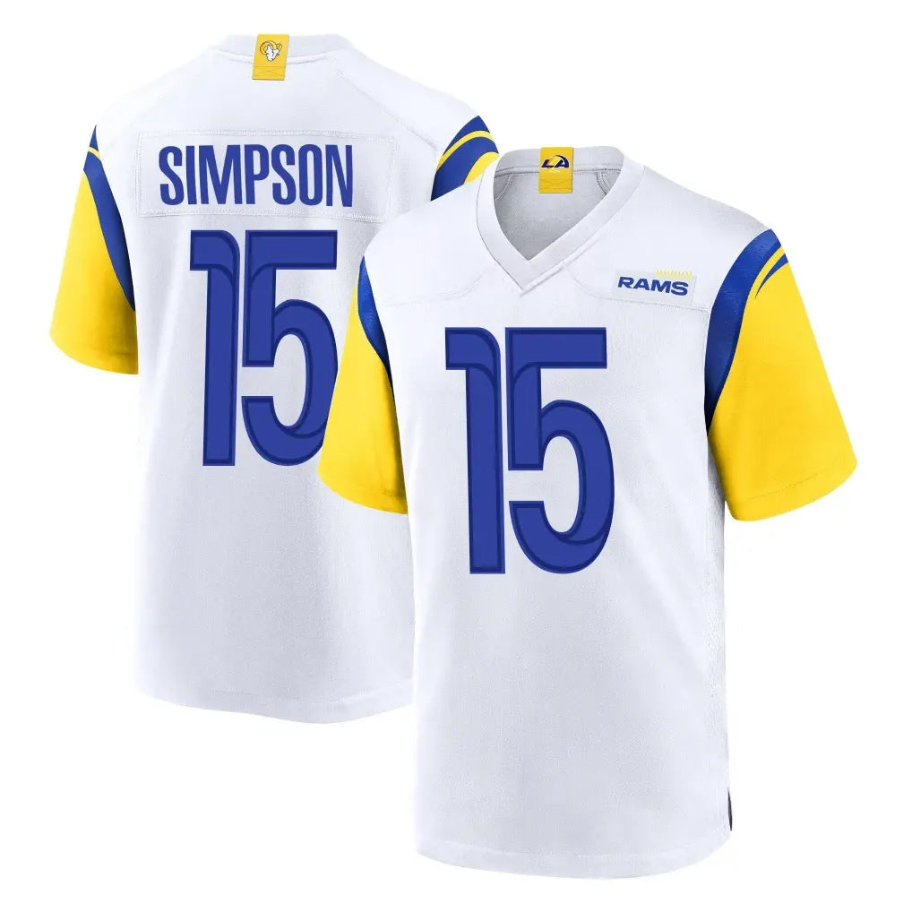 Punc LA.Rams #15 Ty Simpson Player White Home Game Stitched Jerseys