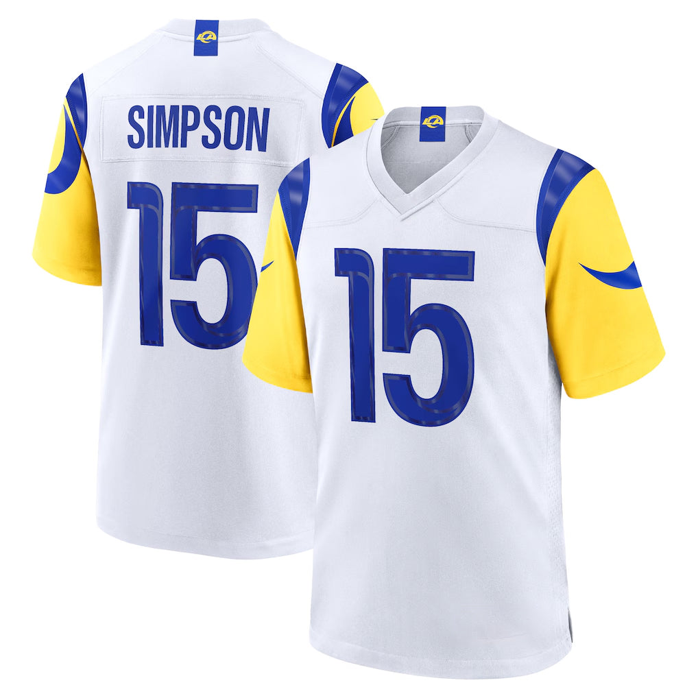 Punc LA.Rams #15 Ty Simpson Player White Limited Home Game Stitched Jerseys