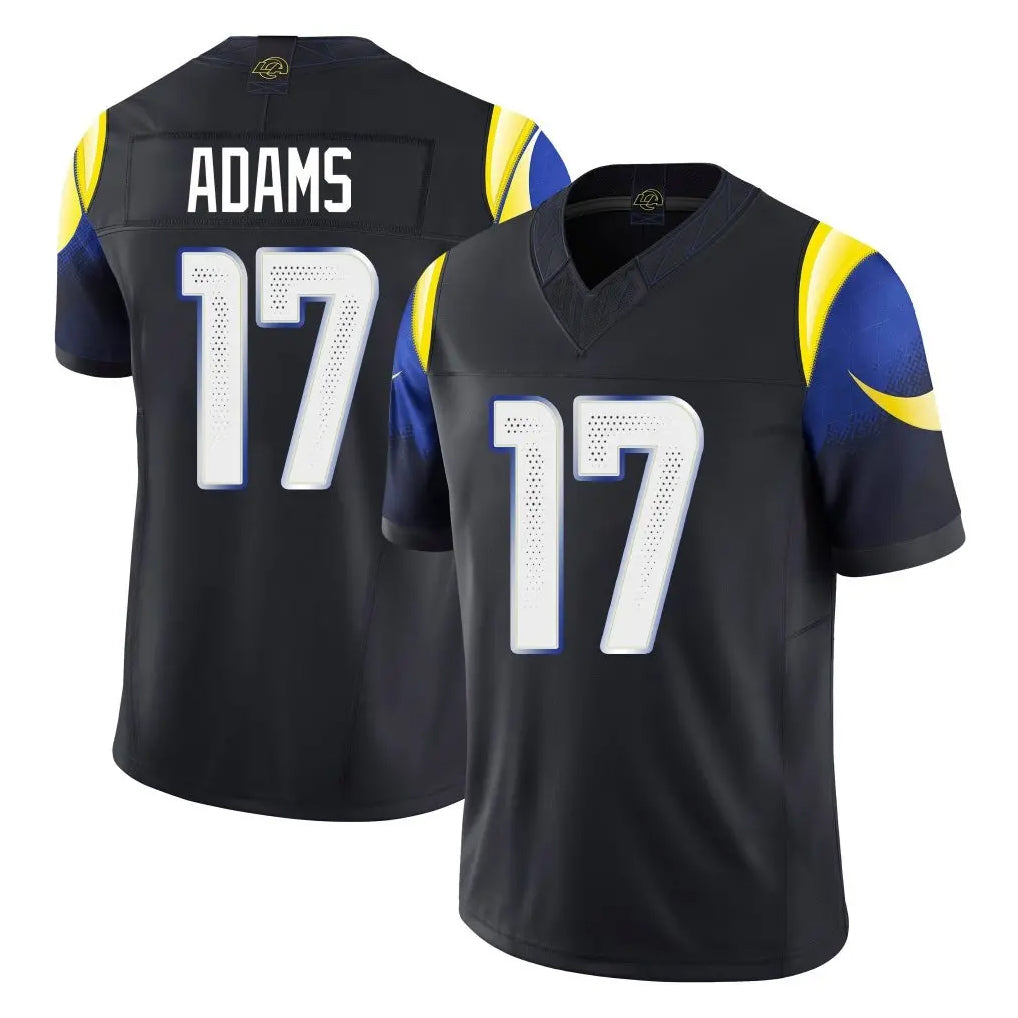 Punc LA.Rams #17 Davante Adams Player Black Midnight Rivalries Collection Limited Home Game Stitched Jerseys