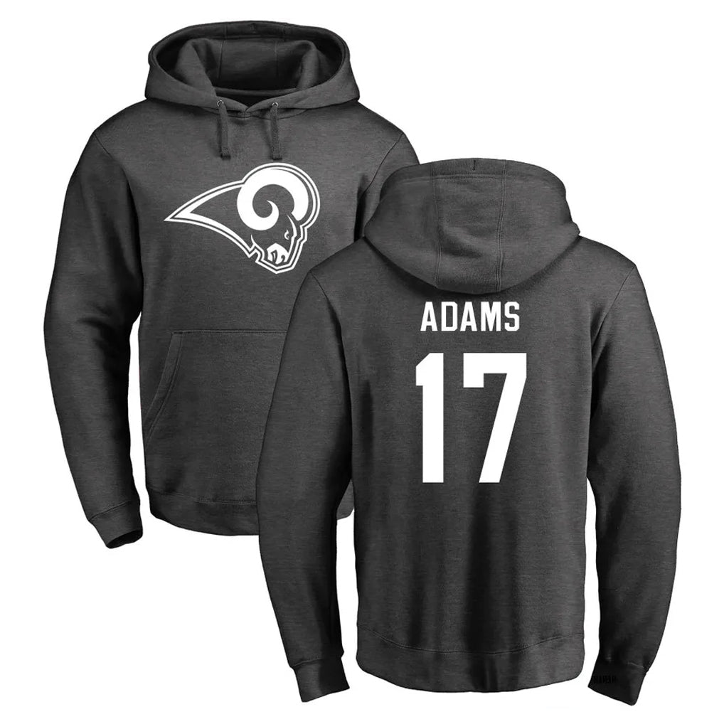 Punc LA.Rams #17 Davante Adams Player Gray Pullover Hoodie Limited Game Stitched Jerseys