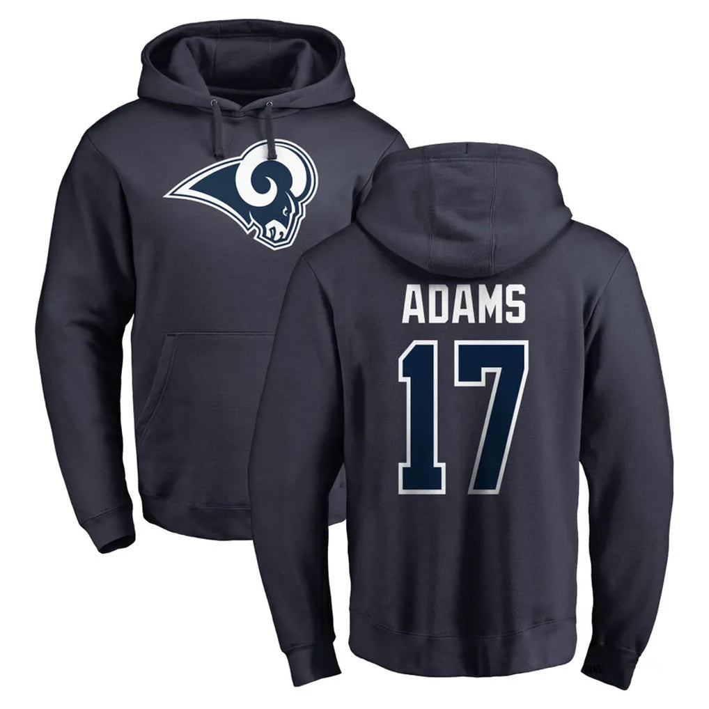 Punc LA.Rams #17 Davante Adams Player Navy Pullover Hoodie Limited Game Stitched Jerseys