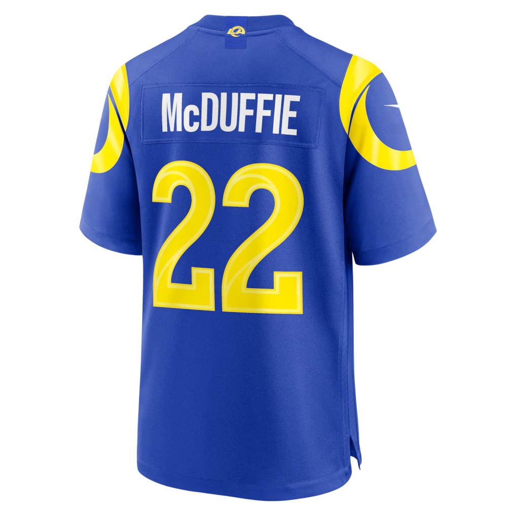 Punc LA.Rams #22 Trent McDuffie Royal Team Game Player Stitched Jerseys