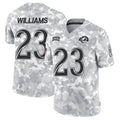Punc LA.Rams #23 Kyren Williams Player Arctic Camo Salute to Service Limited Stitched Jerseys