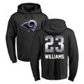 Punc LA.Rams #23 Kyren Williams Player Black Pullover Hoodie Limited Game Stitched Jerseys