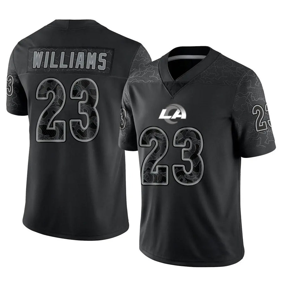 Punc LA.Rams #23 Kyren Williams Player Black RFLCTV Limited Stitched Jerseys