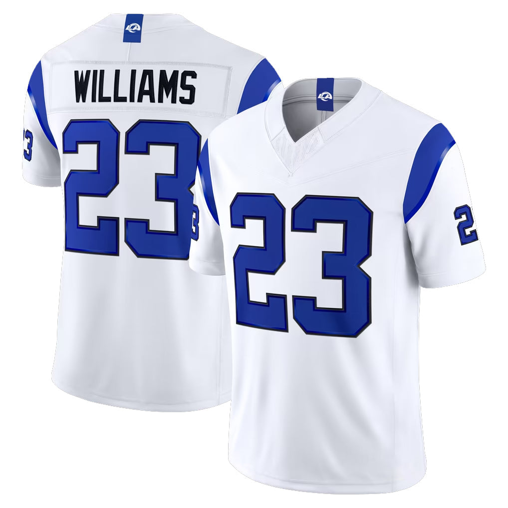 Punc LA.Rams #23 Kyren Williams Player Fearsome White Limited Vapor F.U.S.E. Home Game Stitched Jerseys