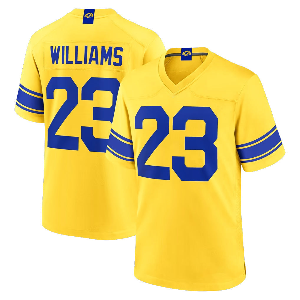 Punc LA.Rams #23 Kyren Williams Player Gold Classic Sol Home Game Stitched Jerseys