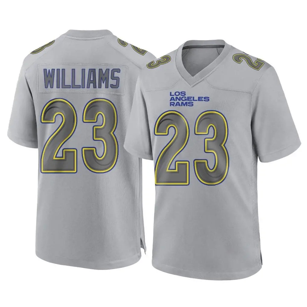 Punc LA.Rams #23 Kyren Williams Player Gray Atmosphere Fashion Home Game Stitched Jerseys