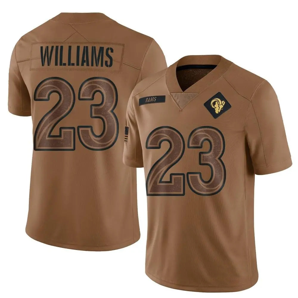 Punc LA.Rams #23 Kyren Williams Player Limited Brown Salute To Service Stitched Jerseys