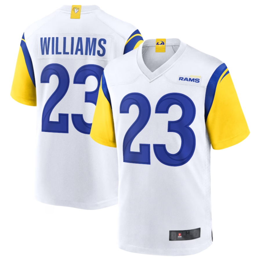 Punc LA.Rams #23 Kyren Williams White Game Jersey American Stitched Jerseys