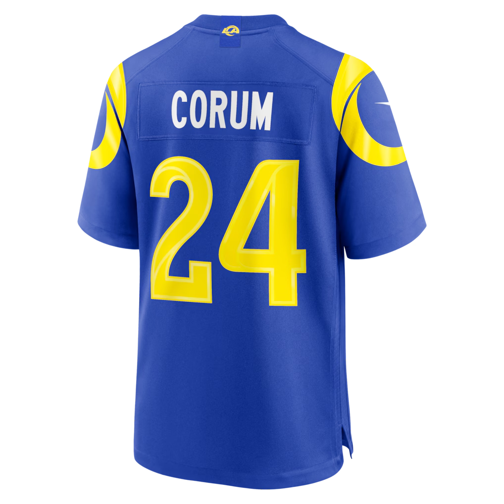 Punc LA.Rams #24 Blake Corum Royal Game Stitched Jerseys