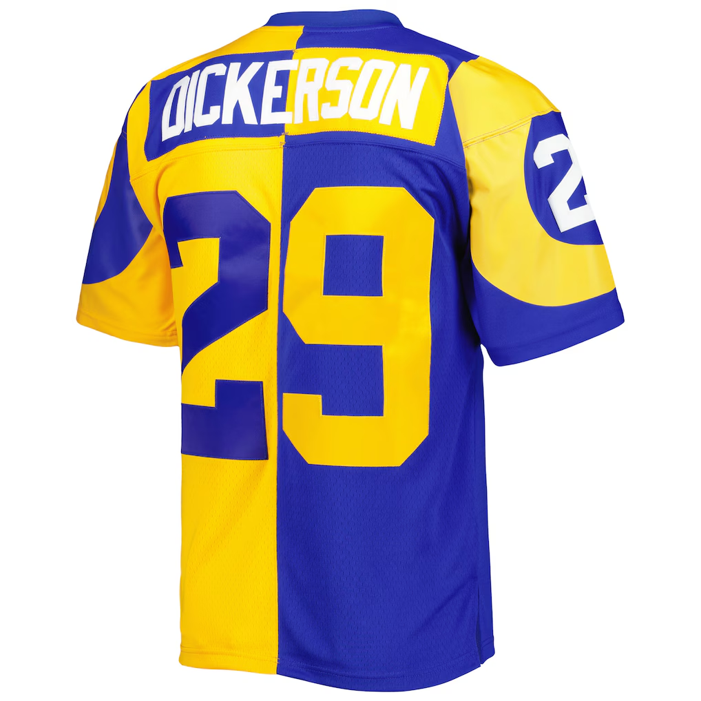 Punc LA.Rams #29 Eric Dickerson Mitchell & Ness RoyalGold 1984 Split Legacy Replica Jersey