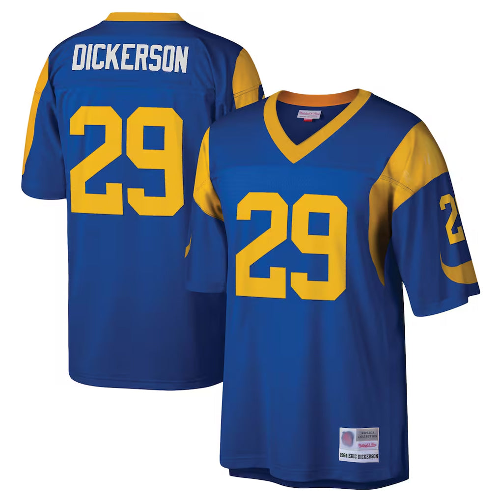 Punc LA.Rams #29 Eric Dickerson Player Royal Mitchell & Ness Legacy Replica Stitched Jerseys