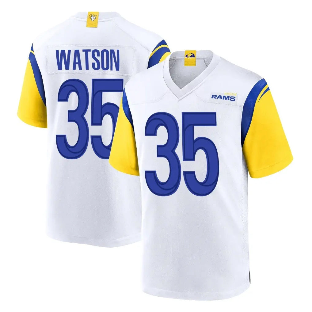 Punc LA.Rams #35 Jaylen Watson Player White Home Game Stitched Jerseys