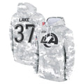 Punc LA.Rams #37 Quentin Lake Player Arctic Camo Salute to Service Hoodies Limited Game Stitched Jerseys