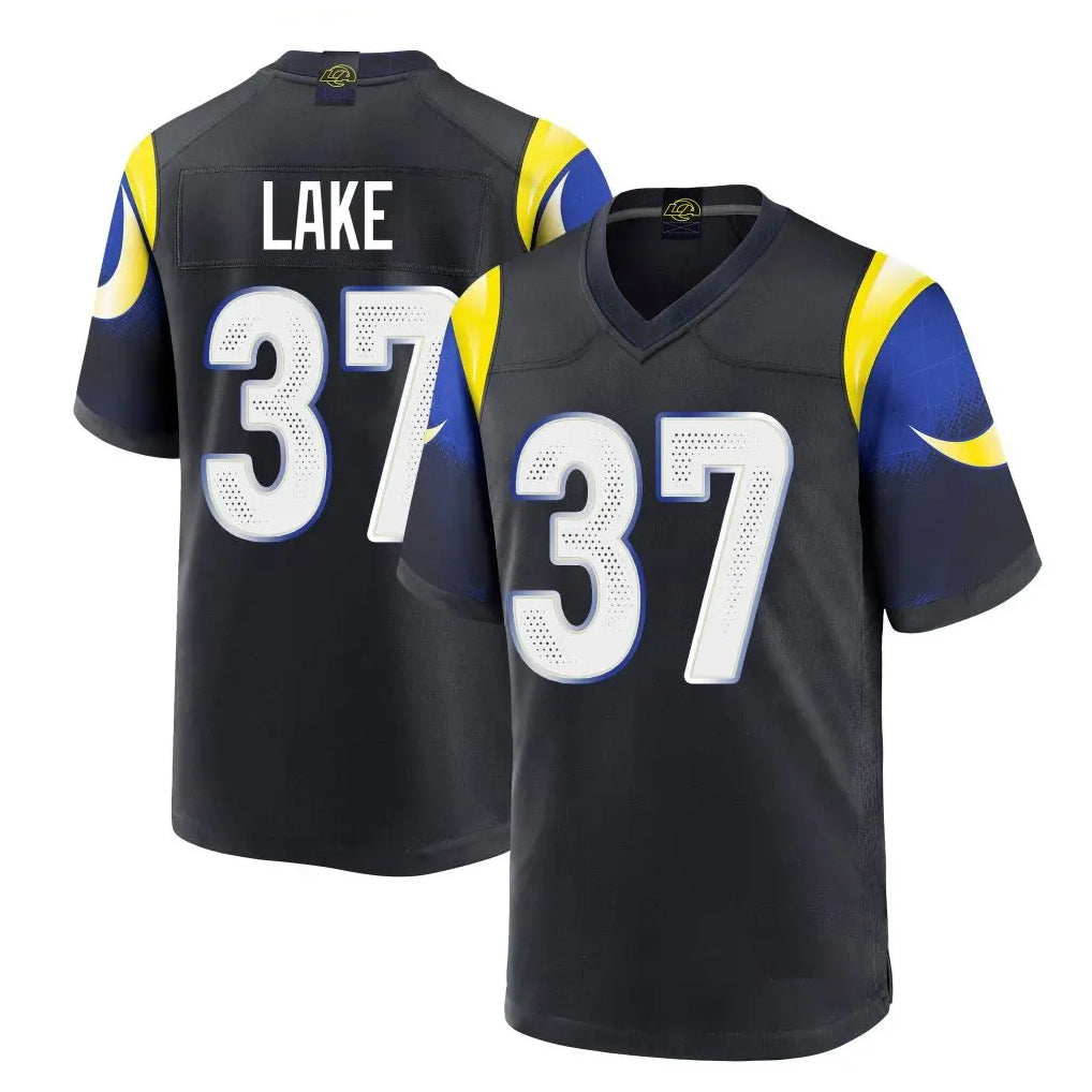 Punc LA.Rams #37 Quentin Lake Player Black Midnight Rivalries Collection Home Game Stitched Jerseys
