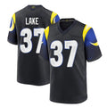 Punc LA.Rams #37 Quentin Lake Player Black Midnight Rivalries Collection Home Game Stitched Jerseys