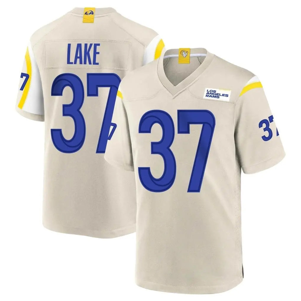 Punc LA.Rams #37 Quentin Lake Player Bone Home Game Stitched Jerseys