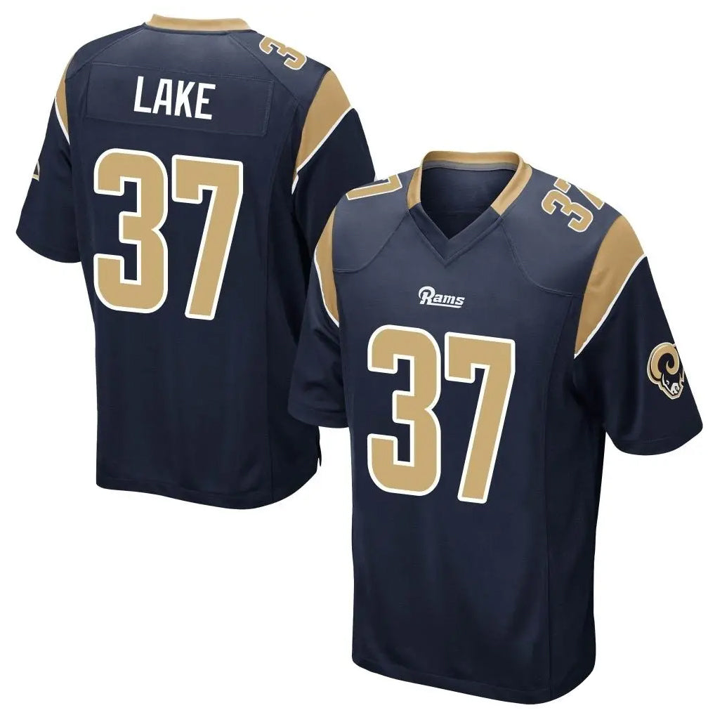 Punc LA.Rams #37 Quentin Lake Player Navy Home Game Stitched Jerseys