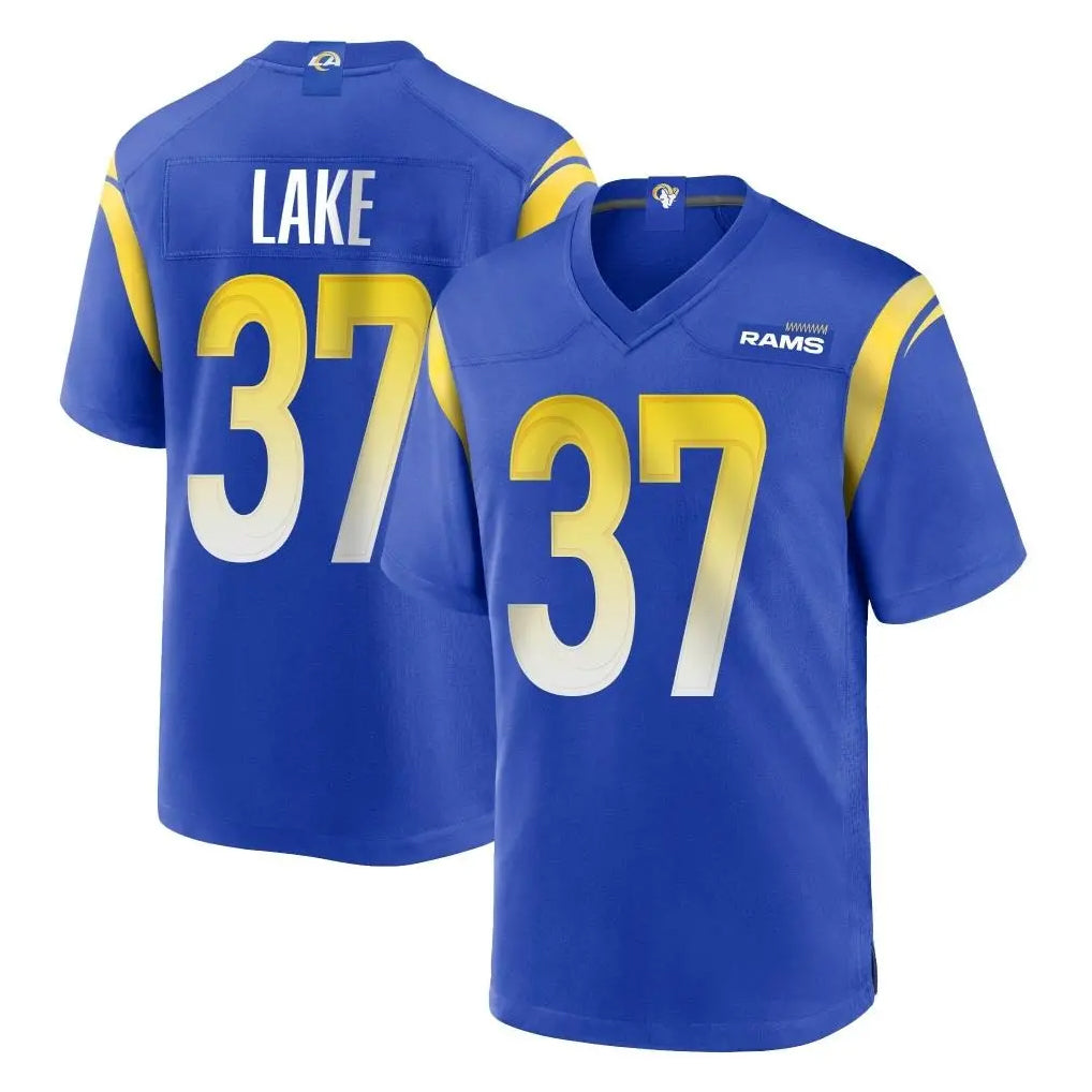 Punc LA.Rams #37 Quentin Lake Player Royal Home Game Stitched Jerseys