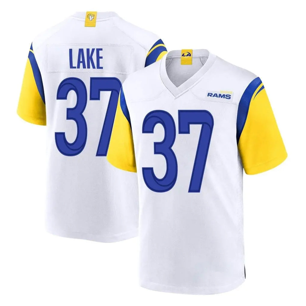 Punc LA.Rams #37 Quentin Lake Player White Home Game Stitched Jerseys
