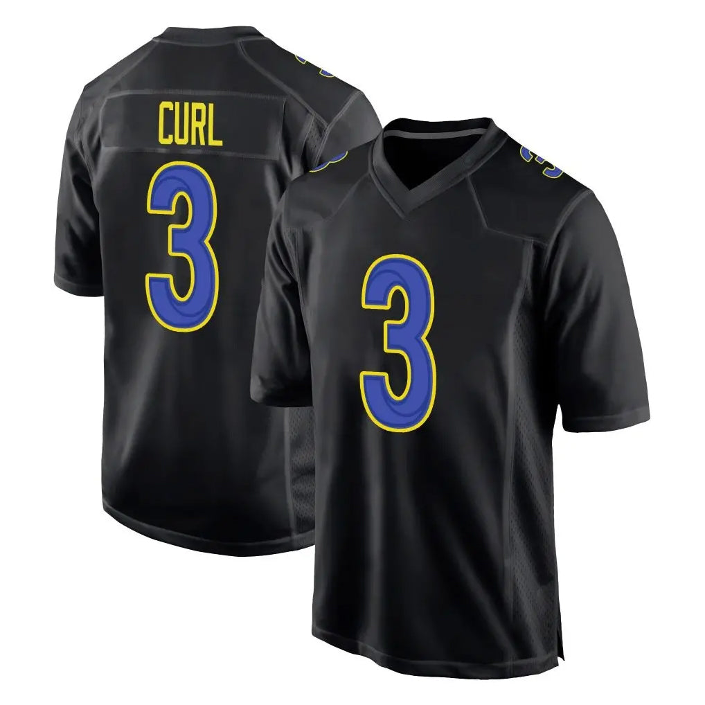 Punc LA.Rams #3 Kam Curl Player Black Fashion Limited Home Game Stitched Jerseys
