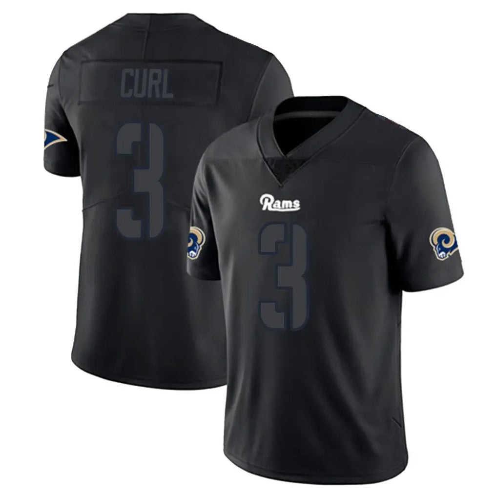 Punc LA.Rams #3 Kam Curl Player Black Impact Limited Home Game Stitched Jerseys