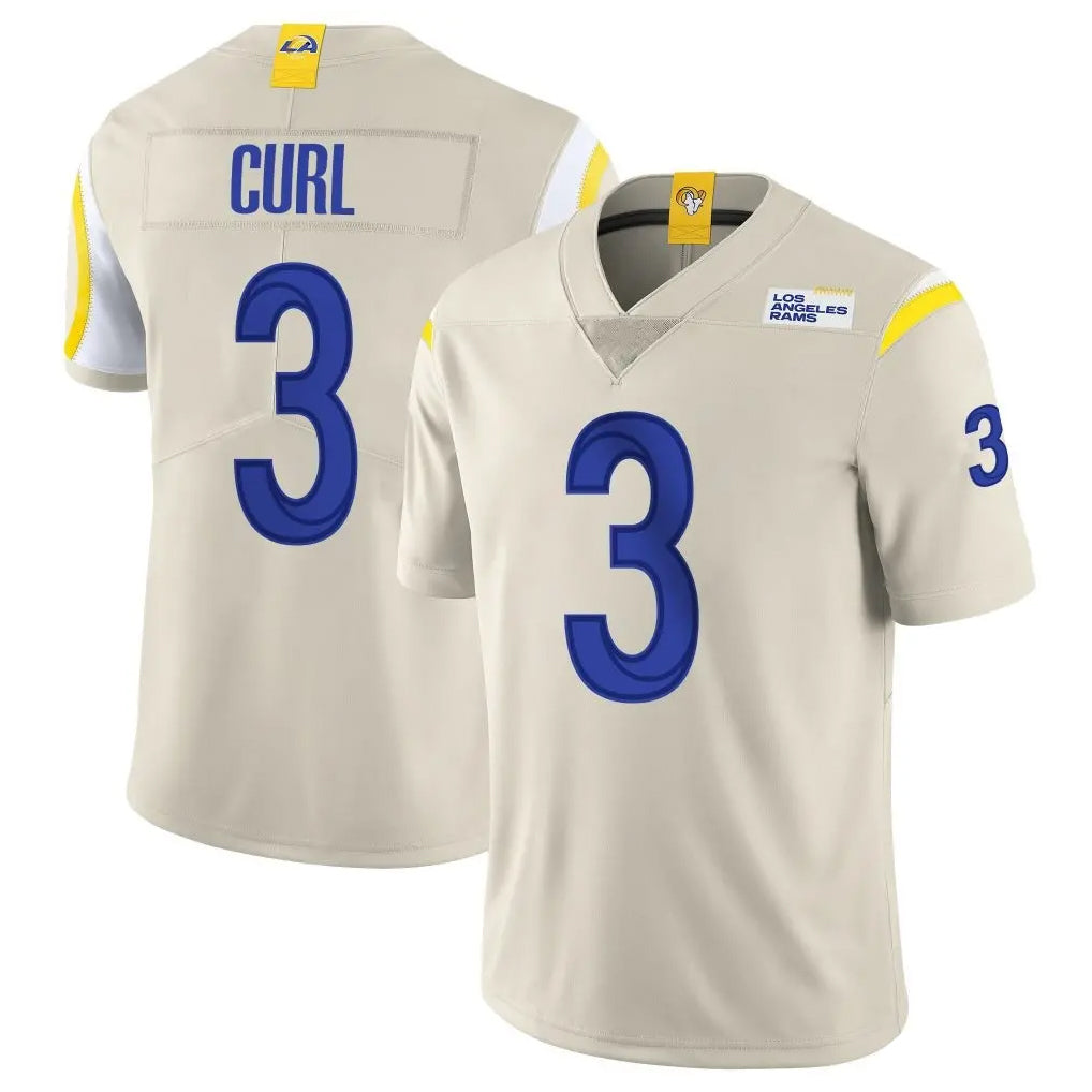 Punc LA.Rams #3 Kam Curl Player Bone Limited Vapor Home Game Stitched Jerseys