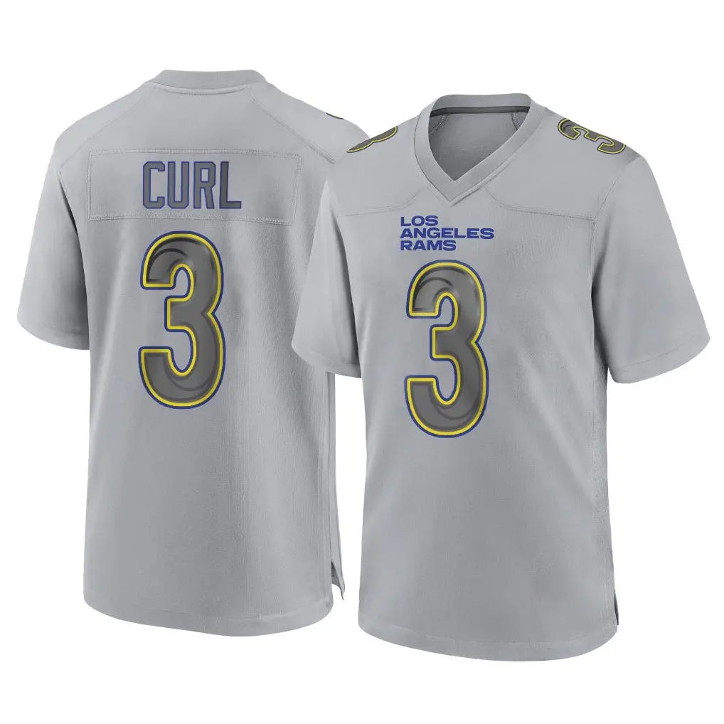 Punc LA.Rams #3 Kam Curl Player Gray Atmosphere Fashion Home Game Stitched Jerseys