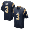Punc LA.Rams #3 Kam Curl Player Navy Home Game Stitched Jerseys
