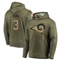 Punc LA.Rams #3 Kam Curl Player Olive Salute to Service Pullover Hoodies Home Game Stitched Jerseys