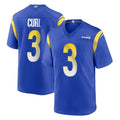 Punc LA.Rams #3 Kam Curl Player Royal Home Game Stitched Jerseys