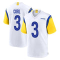 Punc LA.Rams #3 Kam Curl Player White Home Game Stitched Jerseys