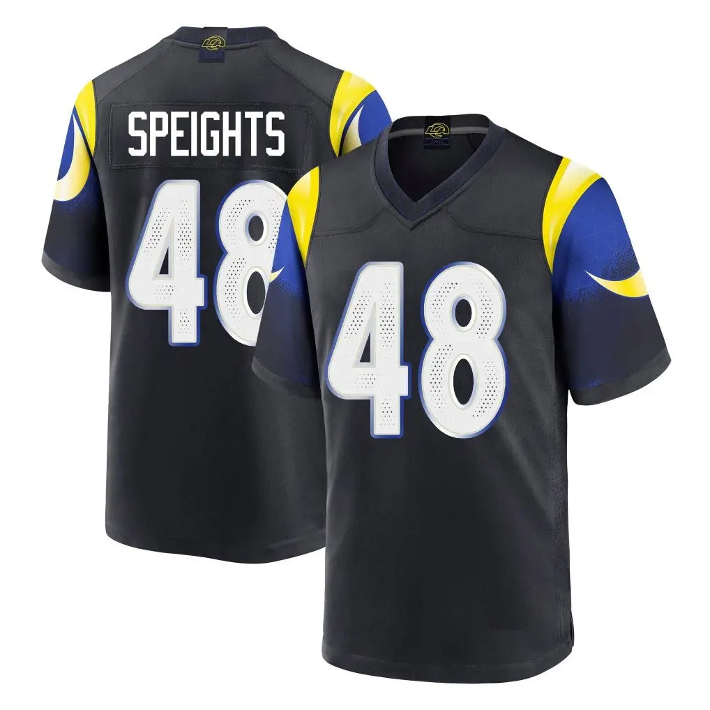Punc LA.Rams #48 Omar Speights Player Black Midnight Rivalries Collection Home Game Stitched Jerseys