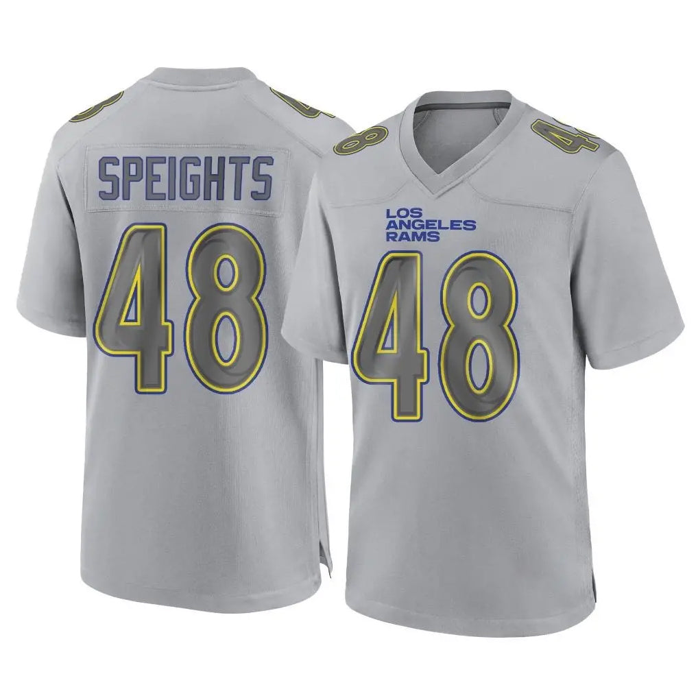 Punc LA.Rams #48 Omar Speights Player Gray Atmosphere Fashion Home Game Stitched Jerseys