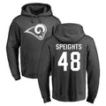 Punc LA.Rams #48 Omar Speights Player Gray Pullover Hoodie Limited Game Stitched Jerseys