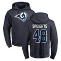 Punc LA.Rams #48 Omar Speights Player Navy Pullover Hoodie Limited Game Stitched Jerseys