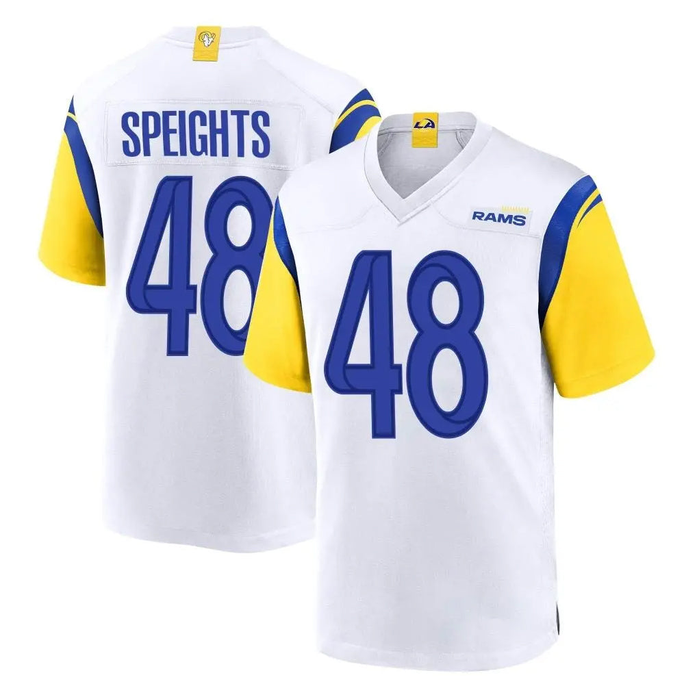 Punc LA.Rams #48 Omar Speights Player White Home Game Stitched Jerseys