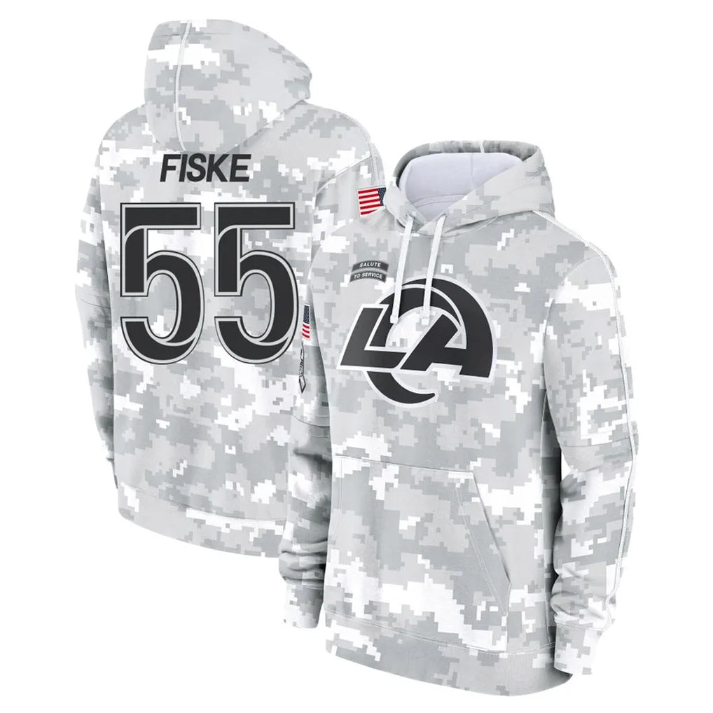 Punc LA.Rams #55 Braden Fiske Player Arctic Camo Salute to Service Hoodies Limited Game Stitched Jerseys