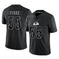 Punc LA.Rams #55 Braden Fiske Player Black Limited Reflective Home Game Stitched Jerseys
