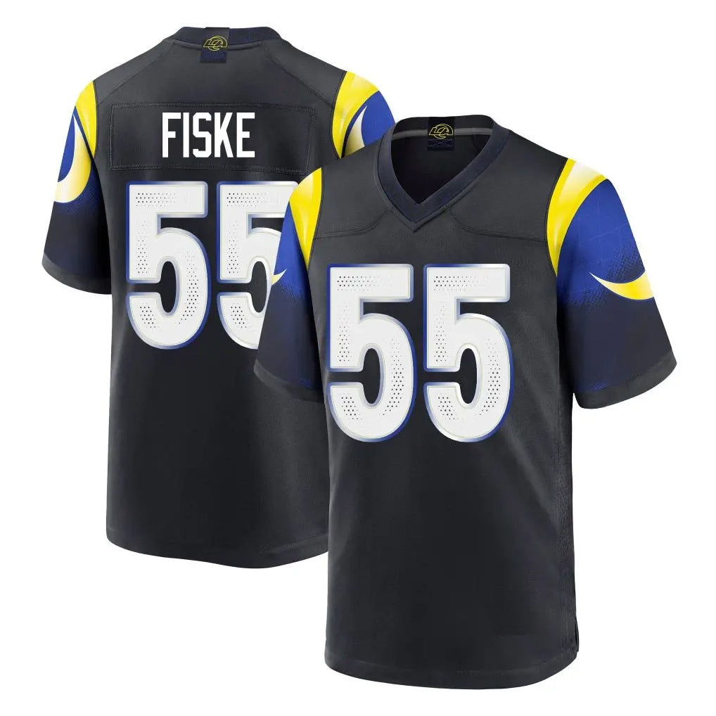 Punc LA.Rams #55 Braden Fiske Player Black Midnight Rivalries Collection Home Game Stitched Jerseys