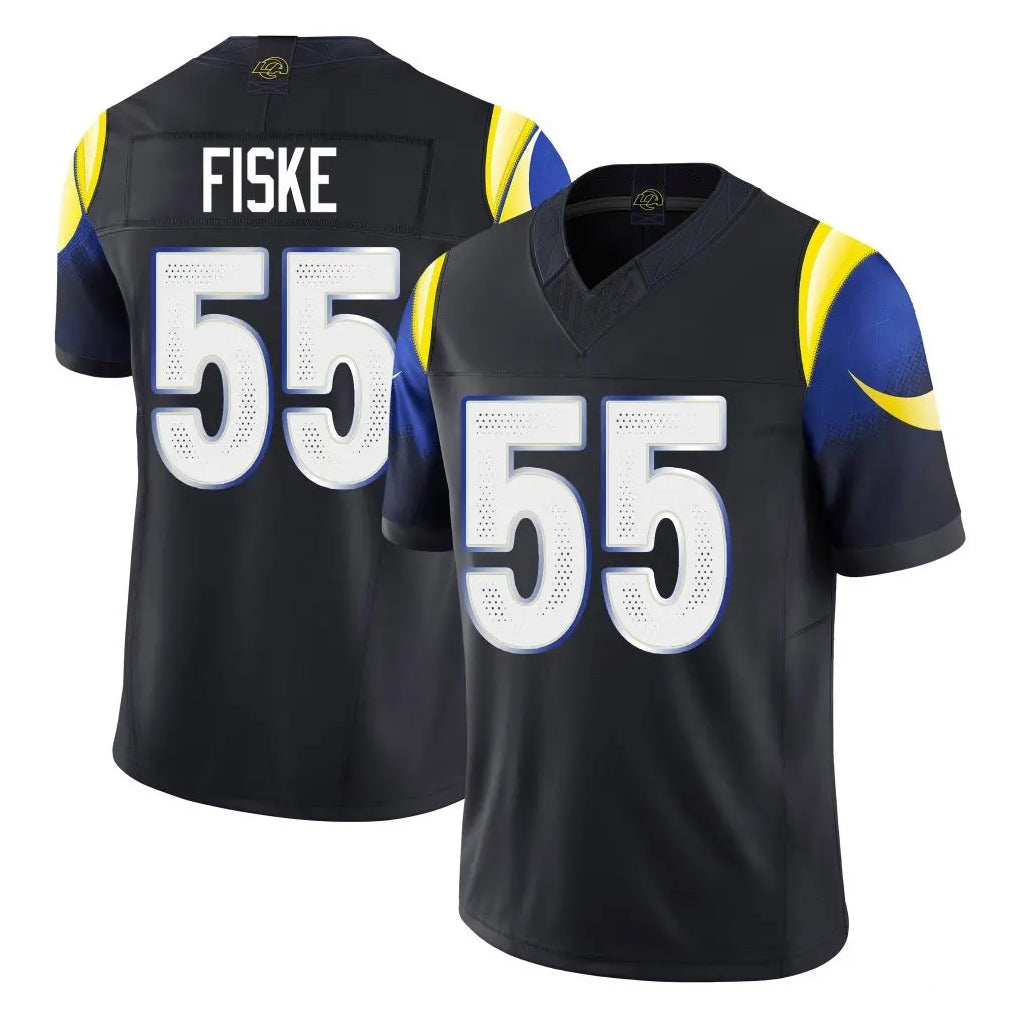 Punc LA.Rams #55 Braden Fiske Player Black Midnight Rivalries Collection Limited Home Game Stitched Jerseys