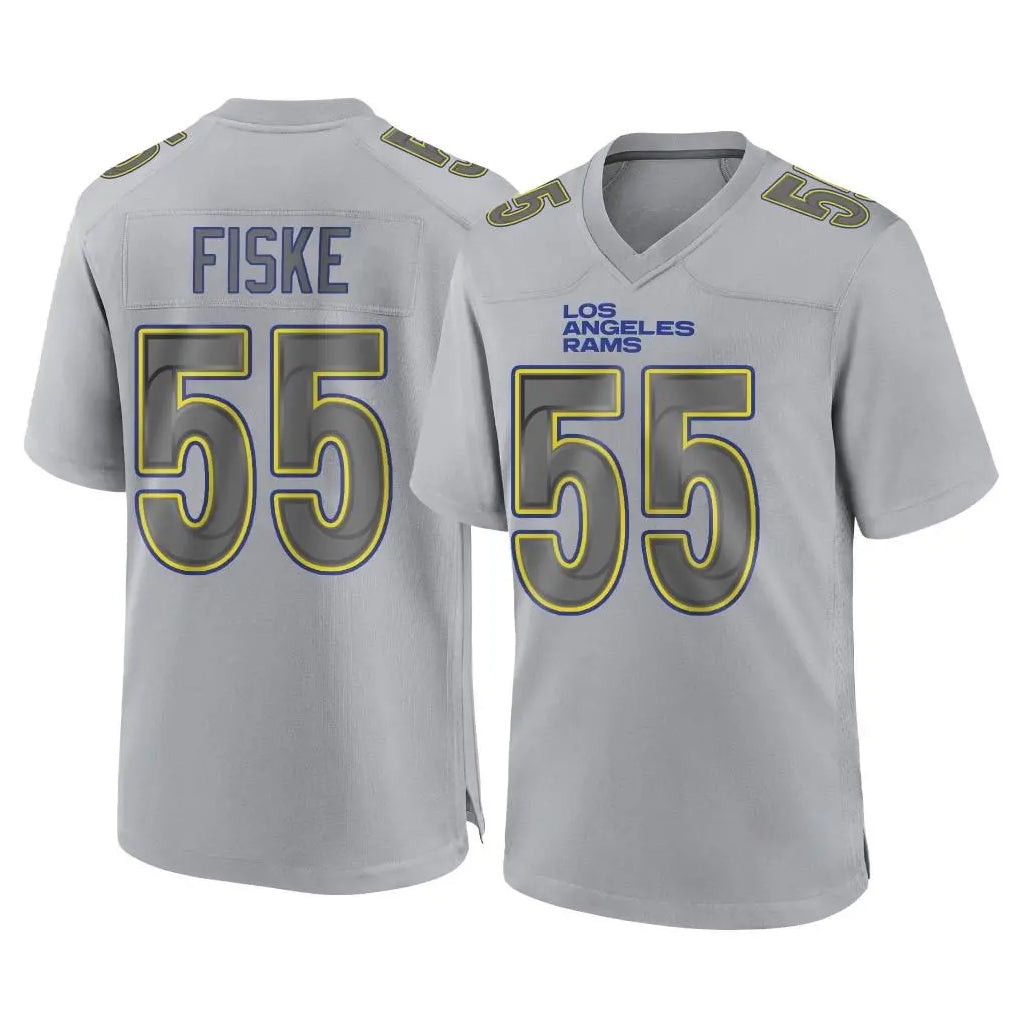 Punc LA.Rams #55 Braden Fiske Player Gray Atmosphere Fashion Home Game Stitched Jerseys