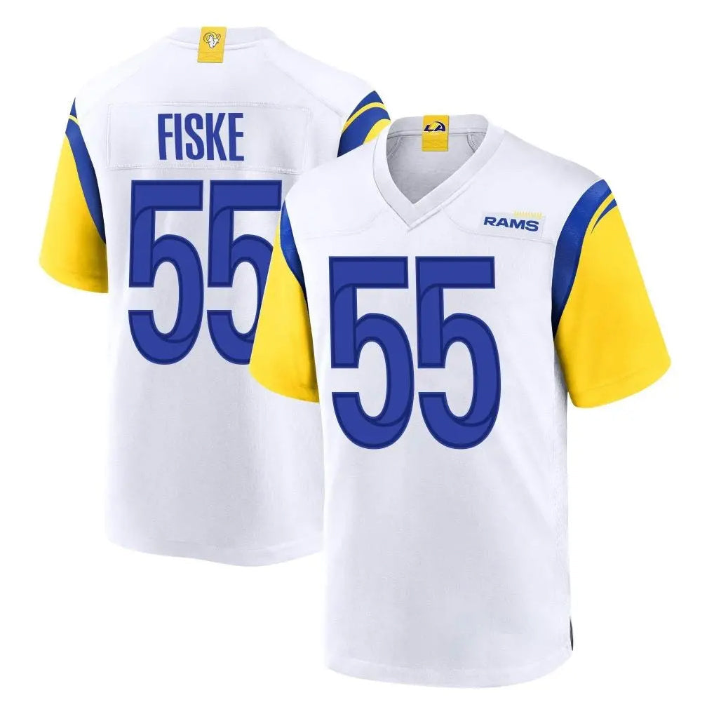 Punc LA.Rams #55 Braden Fiske Player White Home Game Stitched Jerseys