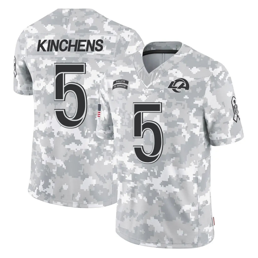 Punc LA.Rams #5 Kamren Kinchens Player Arctic Camo Salute To Service Limited Game Stitched Jerseys