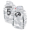 Punc LA.Rams #5 Kamren Kinchens Player Arctic Camo Salute to Service Hoodies Limited Game Stitched Jerseys