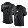 Punc LA.Rams #5 Kamren Kinchens Player Black Limited Reflective Home Game Stitched Jerseys