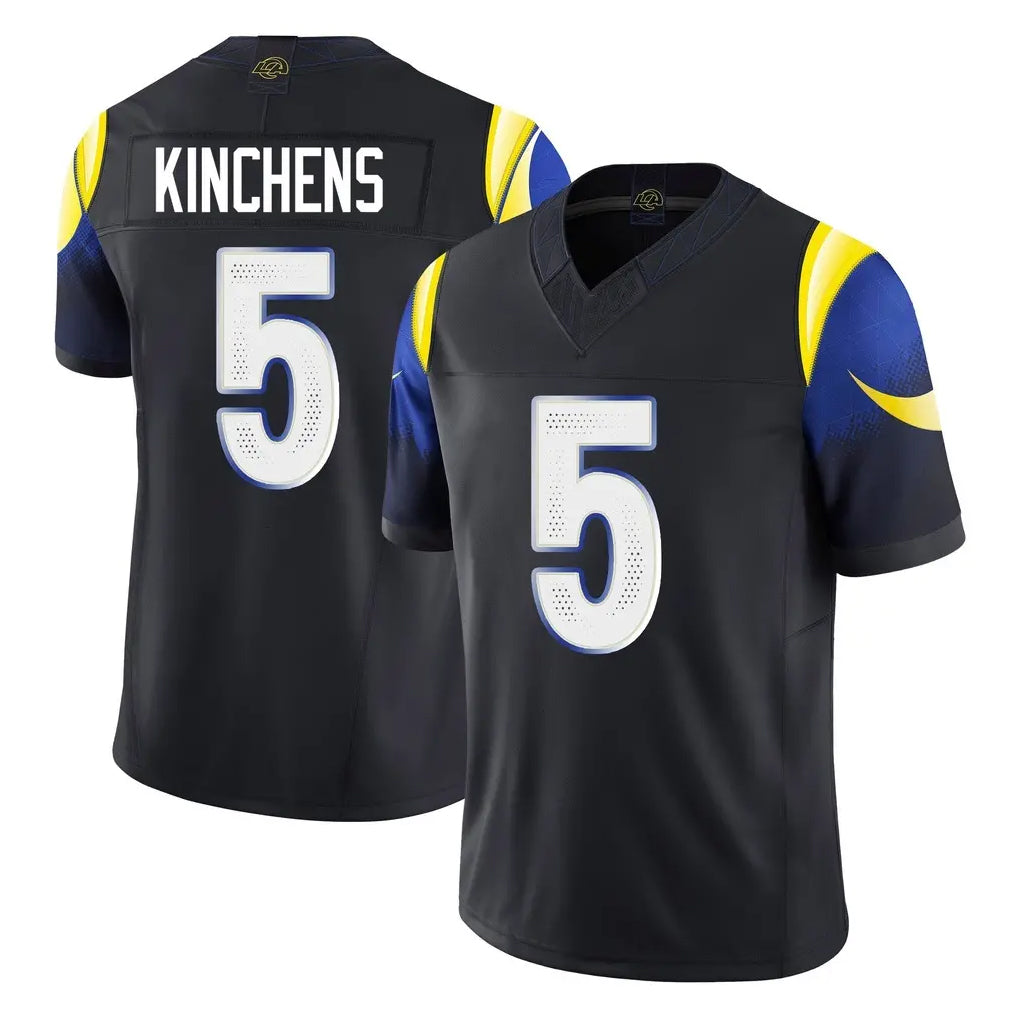 Punc LA.Rams #5 Kamren Kinchens Player Black Midnight Rivalries Collection Limited Home Game Stitched Jerseys