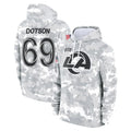 Punc LA.Rams #69 Kevin Dotson Player Arctic Camo Salute to Service Hoodies Limited Game Stitched Jerseys